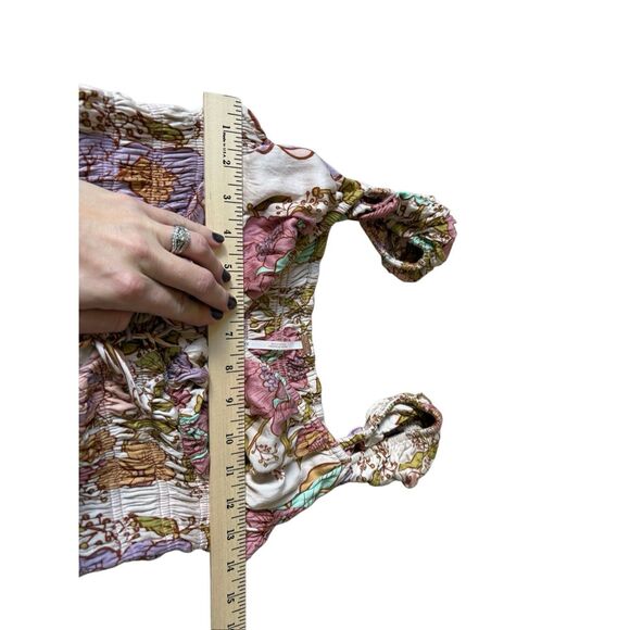 Free People Rolling Hills Jumpsuit in Tea Combo size M Floral Multicolor - Picture 5 of 10